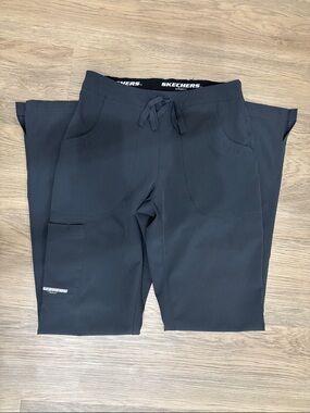Skechers Gray Drawstring Pocket Scrub Pants
